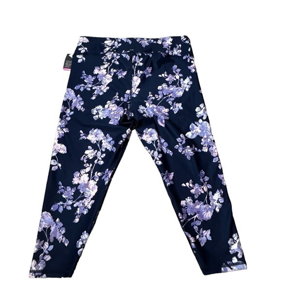 GapFit Blue Floral Printed High Rise Blackout Print 7/8 Active Stretch Leggings - Picture 7 of 11